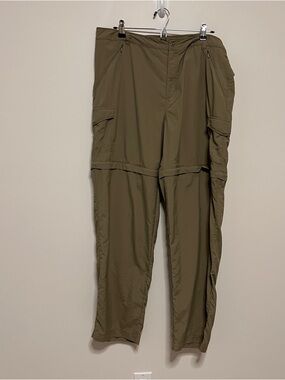Columbia Women’s XL Convertible Hiking Cargo Pants Olive Lightweight Fishing